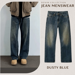 Quần Jean Nam Ống Đứng Màu Dusty Blue, Quần Jean Ống Suông Dusty Wash Chất Jean Mềm Có Bigsize