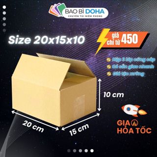 [COMBO 100] 20x15x10 Hộp Carton Đóng Hàng Thùng Giấy Gói Hàng Vận Chuyển Bền Bỉ – BAO BÌ DOHA