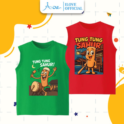 [MỚI] Áo thun BA LỖ cho bé trai AORE, Áo phông sát nách in Tung Tung Sahur khỏe khoắn Tralalero Tralala COTTON 8-34kg