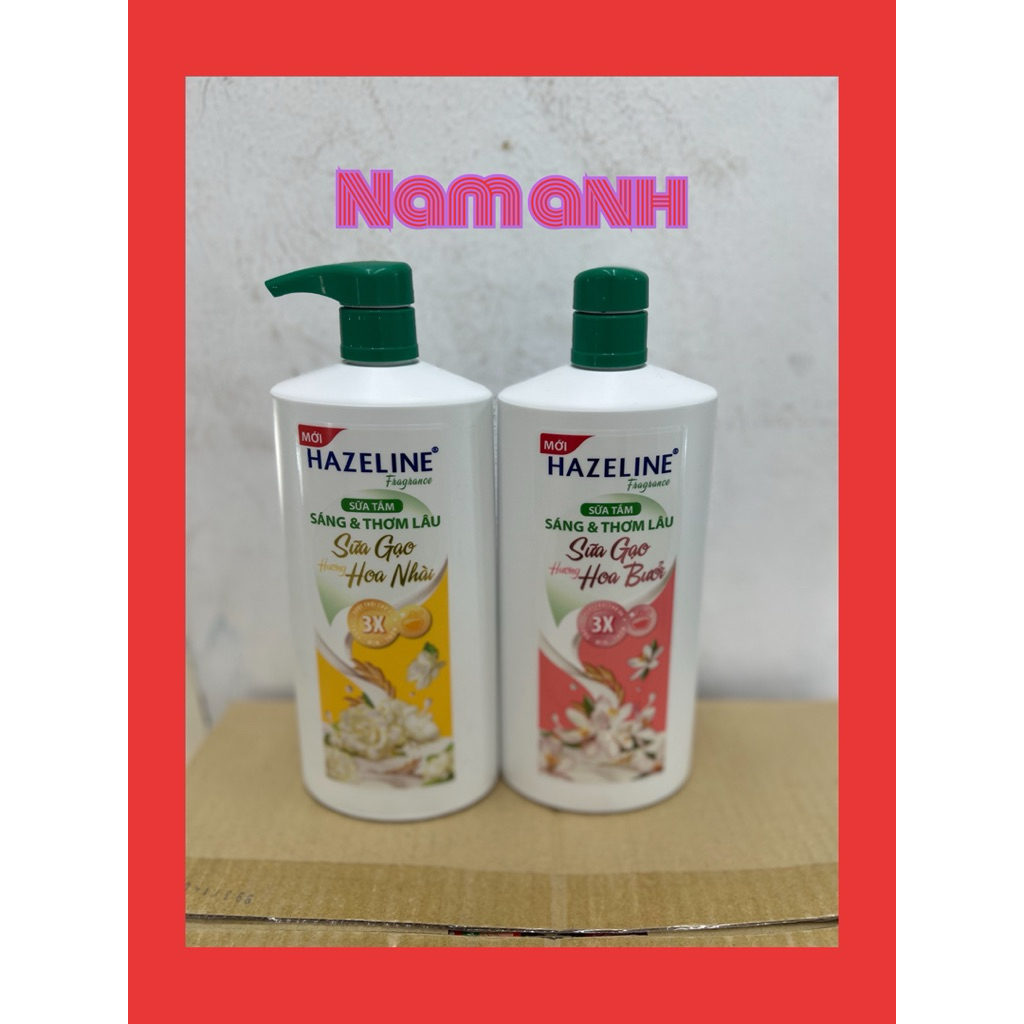 Sữa tắm Hazeline sữa cám gạo hương hoa nhài, hương hoa bưởi