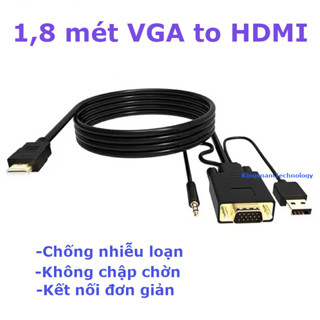 Cáp 1,8 mét chuyển đổi từ VGA sang HDMI có âm thanh-VGA TO HDMI có âm thanh HDMI to VGA Hàng chất lượng