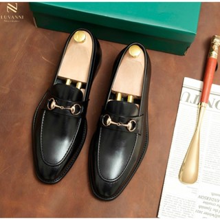  Giày Lười Nam Da Bò HORSEBIT LOAFER 9601 POLYTINO LUVANNI Giày Công Sở Cao Cấp Đế PHIP Tăng ChiềuCao 