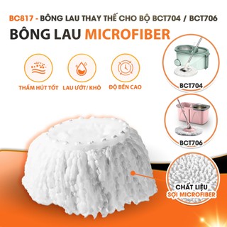  Bông lau BCT817 thay thế cho bông lau bộ lau nhà cao cấp xoay 360 độ BONBOX BCT704 706 
