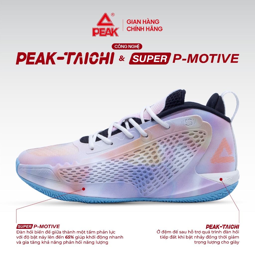 Giày Bóng Rổ Nam Outdoor Cavalry 4 EXT51051A Công Nghệ PEAK Taichi & Super P-Motive Chống Trượt Bám 