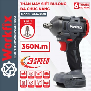  Thân máy siết bulong không dây WORKFIX WF-IW360N Không chổi than Lực siết 360Nm Mở ốc nôi xe ga 
