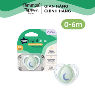 Ty ngậm dạ quang cho bé Tommee Tippee Night Time 0-6 tháng (vỉ đơn) - Trăng xanh