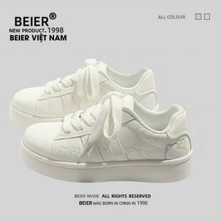  BEIER AUTH 100% Giày thể thao nữ beier giày sneaker beier đế cao 7109 trắng 