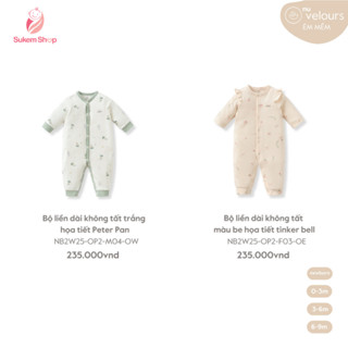  Bộ Liền Dài Nous Sơ Sinh Chất Vải Cao Cấp Có Size Cho Bé NB-9M 