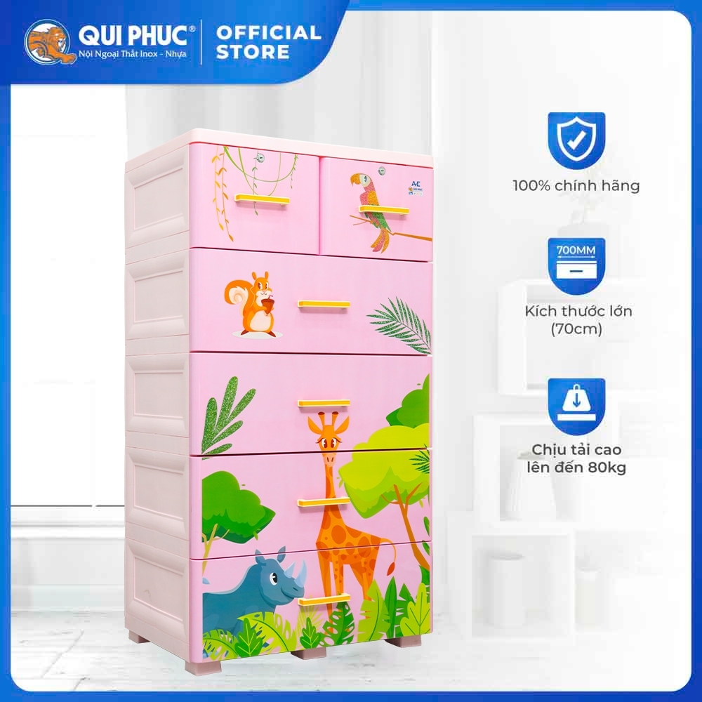 [FREESHIP] Tủ nhựa AE 5 tầng QUI PHÚC, tủ đựng quần áo lớn, phù hợp mọi không gian, dễ lắp ráp chắc 