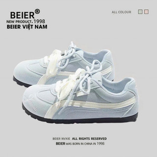  BEIER AUTH 100% Giày thể thao nữ BEIER giày sneaker beier mầu xanh nhạt 3636 