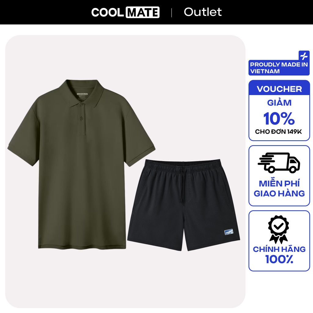 Set Đồ Nam Đi Chơi, Dạo Ph- Áo Polo Nam Pique và Quần Shorts Summer Cool Coolmate