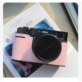   Tặng hotshoe  Bao Da - Halfcase Fujifilm X100V da thật phối đế hợp kim Camin 