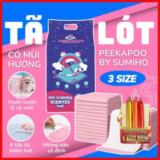 Tã lót vệ sinh cho chó Peekapoo (có mùi hương hỗ trợ khử mùi) tã trải sàn lót chuồng Sumiho Pet Boutique tặng xúc xích