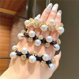  Dây chun thun buộc tóc bện nhiều lớp co giãn đính ngọc kim cương nhận tạo HGVN thanh lịch sang trọng cho nữ 