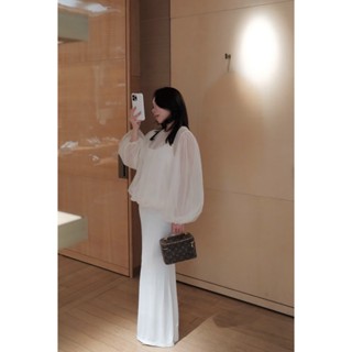 Set đầm hai dây dáng dài kèm áo voan tay phồng khoác ngoài COCOBEBE DORIS DRESS