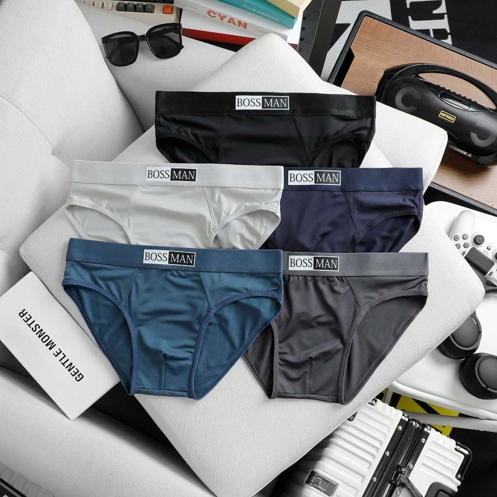 Quần Xì Nam Tam Giác Boss Man in bản, Sịp Nam Co dãn 4 chiều và thấm hút mồ hôi chất thun lạnh B3