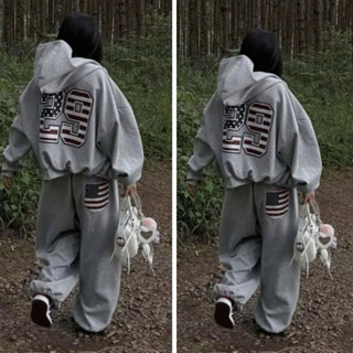  Sét Bộ Áo Khoác Nỉ Mũ Chất 2 Da L1 in cờ số 59 mặc thu đông  kiểu dáng unisex hót trend  