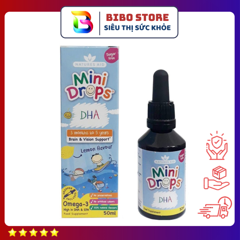 DHA giọt Natures Aid Mini drop DHA Drops Uk Anh Quốc 50ml