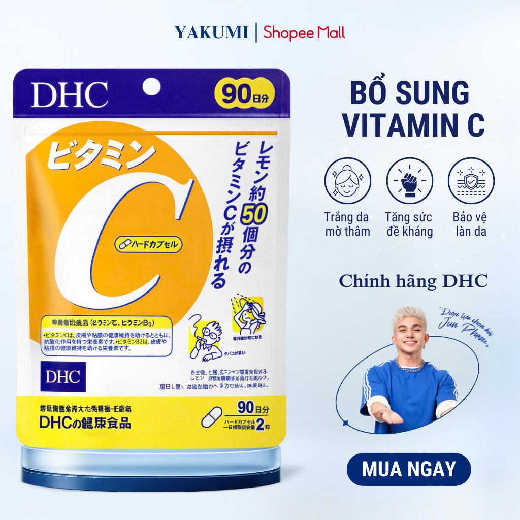 Viên Uống DHC Vitamin C Hỗ Trợ Sáng Da, Giảm Thâm (90 Ngày) - TPBVSK DHC Vitamin C Hard Capsule