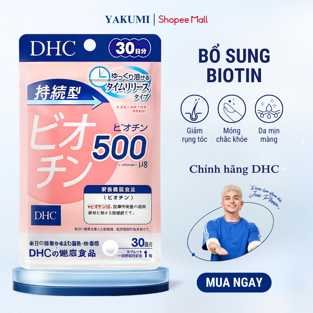 Viên Uống DHC Biotin Nhật Bản Chính Hãng – Mọc Tóc Nhanh, Giảm Rụng, Đẹp Da Móng [30 Viên/ 30 Ngày]
