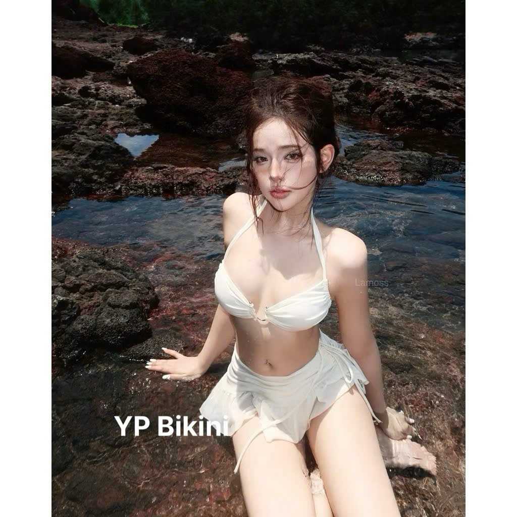 Bikini 3 mảnh áo Khoen quần ship kèm chân váy( sẵn hàng- che tên) | BigBuy360 - bigbuy360.vn