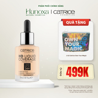 Kem nền Catrice HD Liquid Coverage kiềm dầu che khuyết điểm tự nhiên dạng lỏng 30ml - HUNOXA