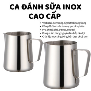  Ca Đánh Sữa Inox Cao Cấp – Vạch Chia Bên Trong Miệng Rót Chuẩn Chống Tràn Dung Tích 1500ml 1800ml Tiện Dụng Pha Chế 