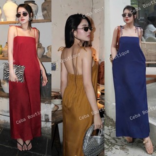Đầm Suông Midi 2 Dây Dáng Dài Đi Biển Dạo Phố Nhẹ Nhàng Dịu Dàng D45 CEBA BOUTIQUE