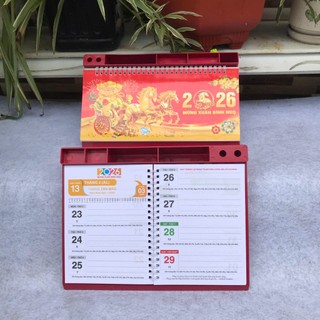 Lịch để bàn tuần 2026 đế nhựa giấy dày có ghi chú có lịch âm(vanphòng phẩm thịnh phát) (vpp Thinhphat)