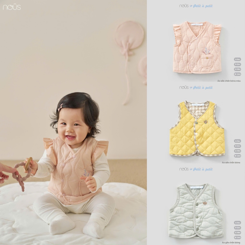 Nous Áo Gile Giữ Ấm Cơ Thể, Áo Gile Cho Bé Trai Bé Gái