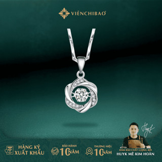 Dây Chuyền Bạc Nữ mặt xoắn S999 đính đá zircon - Viễn Chí Bảo D401042 