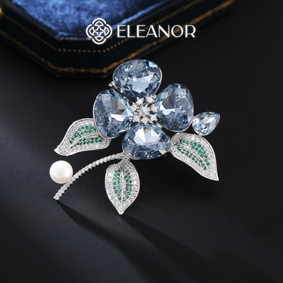 Ghim cài áo nữ Eleanor Accessories bông hoa đính đá phụ kiện thời trang trâm cài áo sang trọng 10546