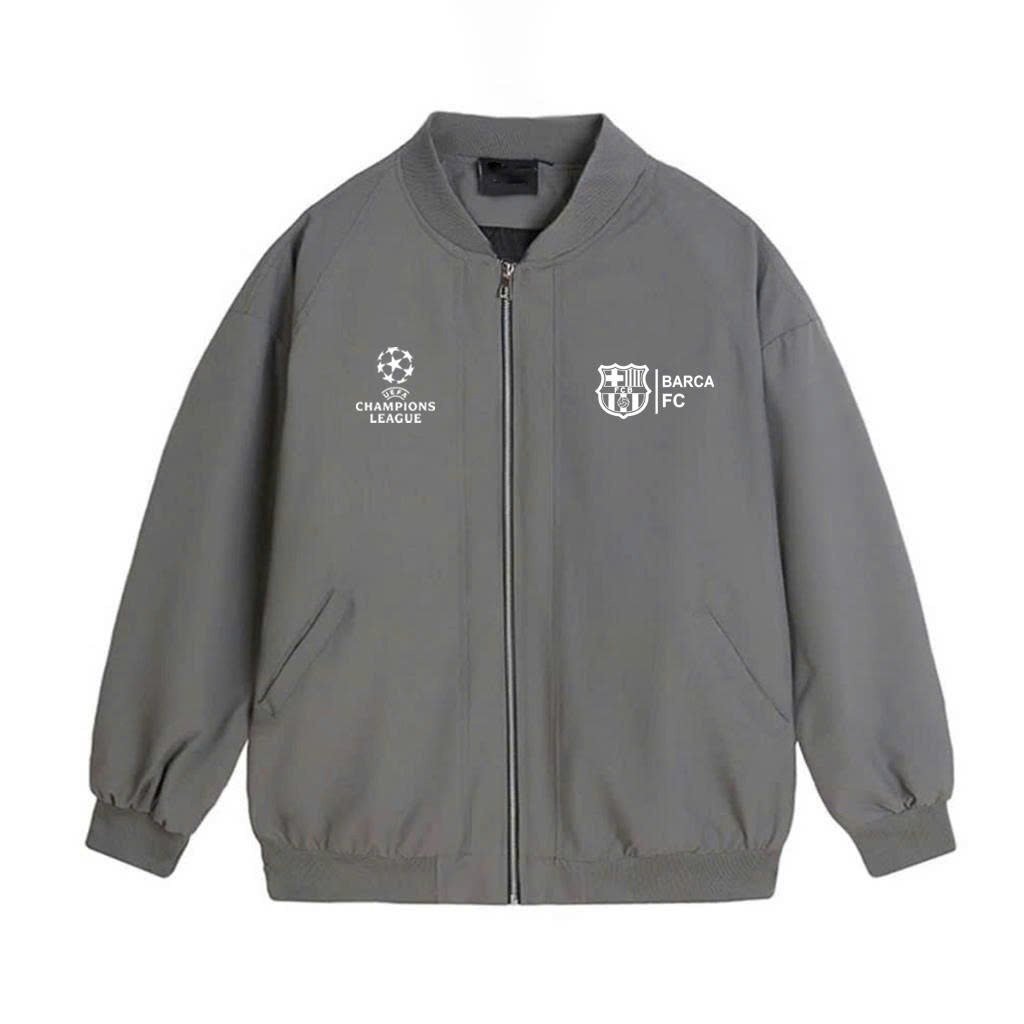 [BOM-BARCA] Áo Khoác Bomber Thể Thao In Logo BARCA - Chất Dù 2 Lớp Khả Năng Chống Gió Nước Bụi