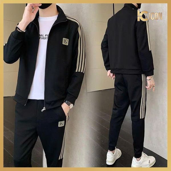 Bộ Quần Áo Nam Dài Tay LOGO72  Khóa Kéo Chất Nỉ Nhập, Bộ Thu Đông Nam Chất Dày Đẹp BN09 - ICON