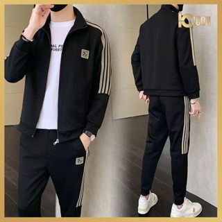 Bộ Quần Áo Nam Dài Tay LOGO72  Khóa Kéo Chất Nỉ Nhập, Bộ Thu Đông Nam Chất Dày Đẹp BN09 - ICON