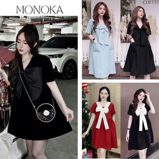 ( Nhiều mẫu ) Váy babydoll nơ to form rộng dáng ngắn Đầm bầu nữ cộc tay nơ ngực baby nữ sinh đi chơi dễ thương T146G