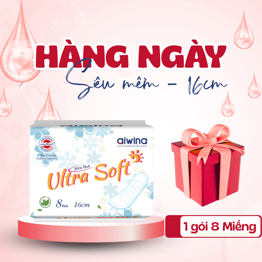 Băng vệ sinh siêu mềm hằng ngày AIWINA 16cm gói 8 miếng