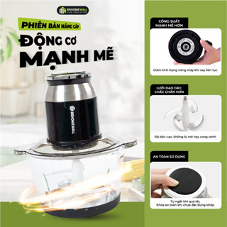   BẢN NÂNG CẤP  Máy xay thịt làm ruốc BehomeMall 500W siêu mạnh máy xay đa năng 8in1 xay được đồ đông cối 2 Lít 