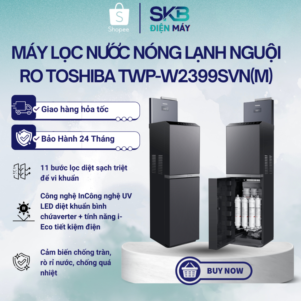 [MIỄN PHÍ LẮP ĐẶT] Máy Lọc Nước Giữ Khoáng RO Plus TOSHIBA Originpure TWP-W2399SVN(M) - Bảo hành Chính Hãng 24 Tháng