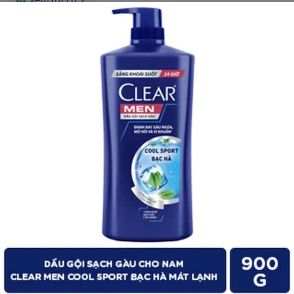 Dầu Gội Clear Men Mát Lạnh Bạc Hà 900G