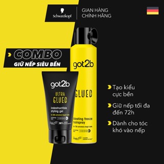 Combo Xịt giữ nếp tóc Got2b Glued Blasting Freeze Hairspray và Gel tạo kiểu tóc Ultra Glued 