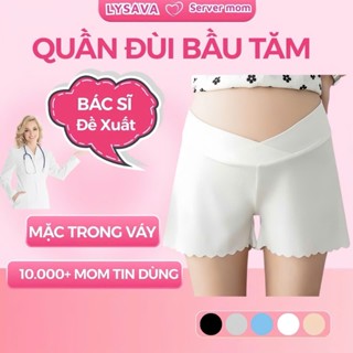 Quần đùi bầu cạp chéo mặc trong váy Lysava , chất lụa tăm mềm mát, mặc nhà, đi chơi, đi làm,.. QD3
