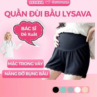 Quần Đùi Bầu Mặc Trong Váy Chất Lụa Tăm Mềm Mát Viền Ren Có Chun Điều Chỉnh Thoải Mái Lysava QD2