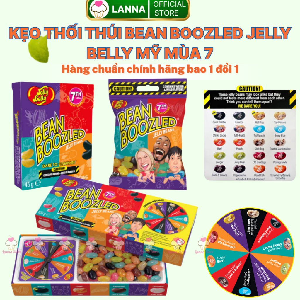 【HÀNG CHUẨN MỸ MÙA 7】TỔNG HỢP CÁC LOẠI KẸO THỐI THÚI BEAN BOOZLED JELLY BELLY MỸ