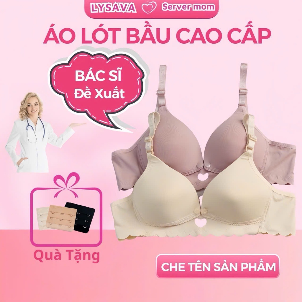 Áo lót mẹ bầu trước và sau sinh Lysava, áo ngực bầu chống chảy xệ chất su mềm mịn Lysava AL7