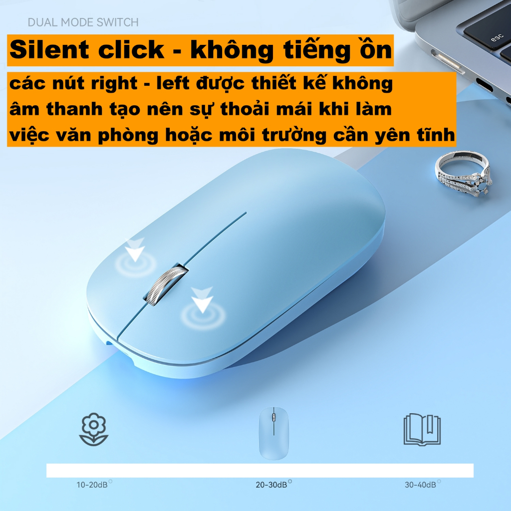 Chuột Không Dây M280 Chống Ồn Tích Hợp Kết Nối Bluetooth + USB 2.4Ghz Làm Việc Chơi Game Văn Phòng | BigBuy360 - bigbuy360.vn