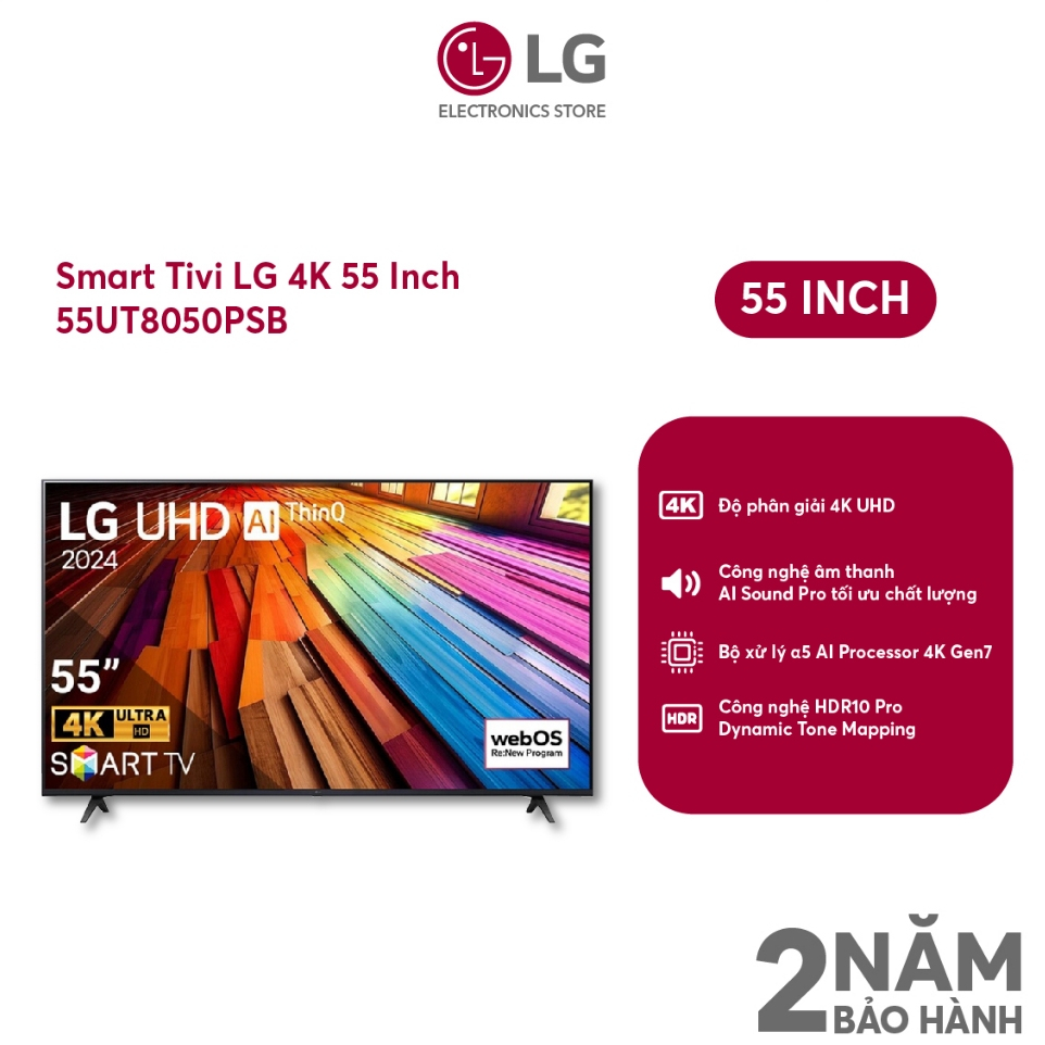 Smart Tivi LG 4K 55 Inch 55UT8050PSB - SHOP Miễn phí GIAO + LẮP Hà Nội