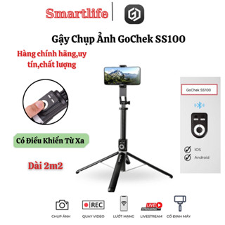 Gậy Chụp Ảnh GoChek SS100 Tripod/ Selfi Bluetooth Điện Thoại, Livestream, Vlog Đa Năng Kéo Dài 2m2, Có Điều Khiển Từ Xa