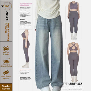 Quần Jean Nữ Mầu RETRO Ống Rộng Wash Vintage Dáng Suông Lưng Cao Phong Cách Ulzzang Hàn Quốc 2024