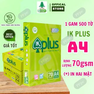 RAM Giấy in, giấy photo IK plus A3, A4, A5, ĐL 70g/m2 ( 500 tờ/1 ram) [Giấy in chất lượng cao cấp]